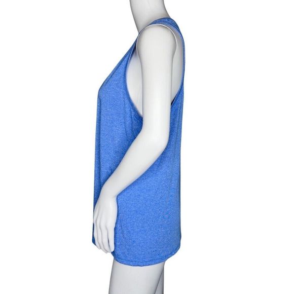 Under Armour Shirt Womens Medium Blue White Threadborne Tank‎ Workout Athleisure - Picture 3 of 8